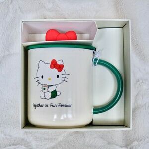 NEW Starbucks x Hello Kitty 2025 Limited Edition 16oz Ceramic Mug with Bow Lid